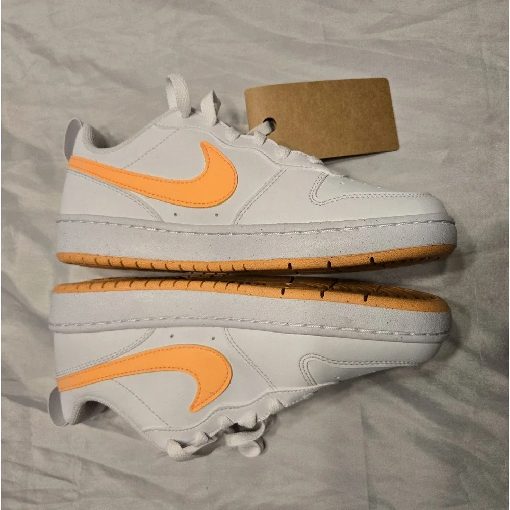 Nike Court Borough Low Recraft 5.5Y Orange/White‎ Sneakers Shoes NEW Hot Colors!